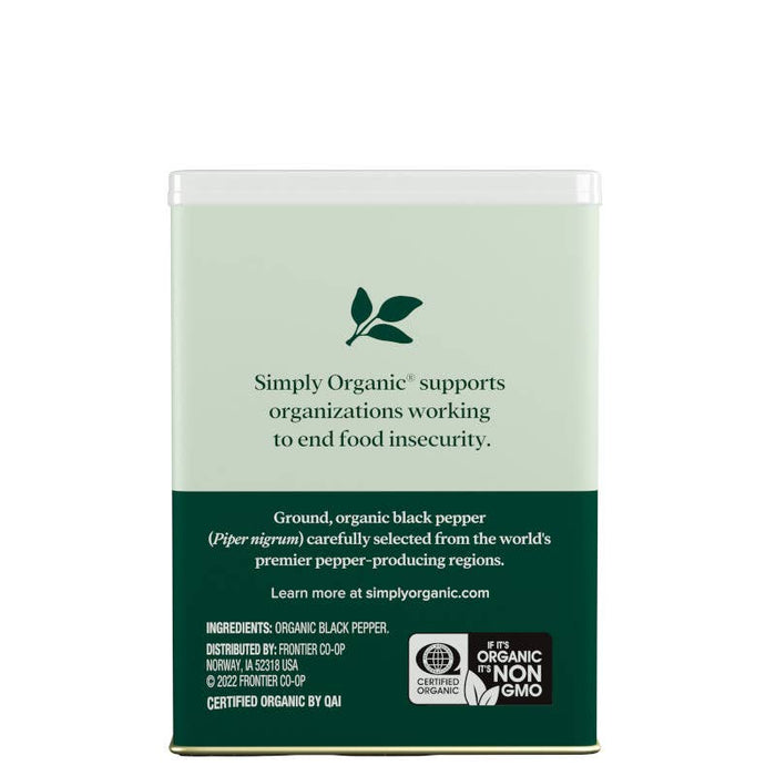 Pure Black Pepper (Tin), Certified Organic, Kosher, 4 Oz