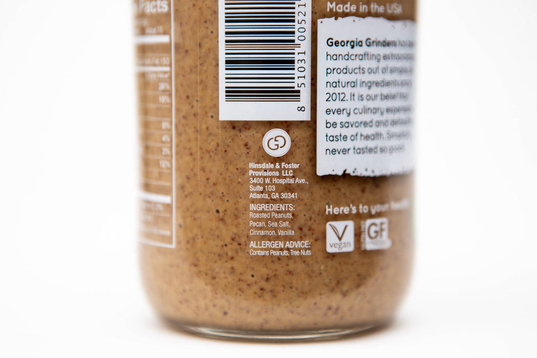 Georgia Grinders Cinnamon Vanilla Pecan-Peanut Nut Butter