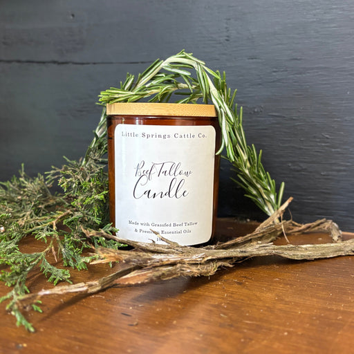 Beef Tallow Candle with Cedar and Rosemary