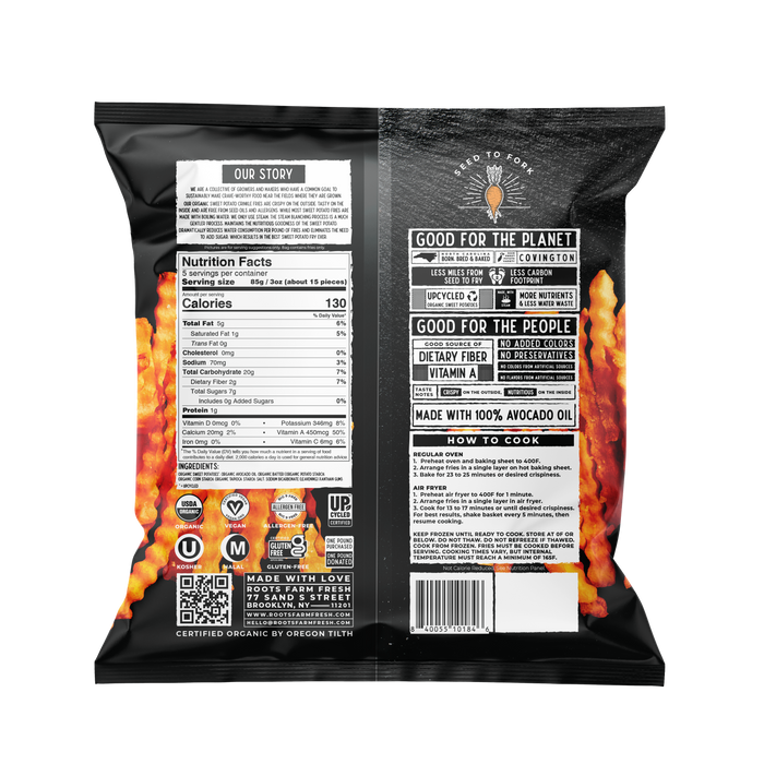 Roots Farm Fresh - Organic Sweet Potato Crinkle Cut Fries
