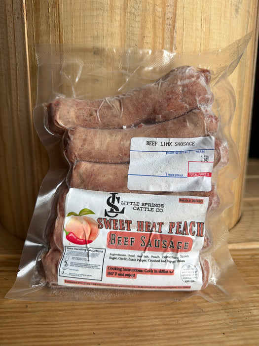 Beef Sweet Heat Peach Sausage Links