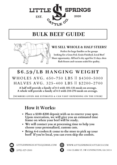 Non-Refundable Deposit on Half/Whole Cow Purchase
