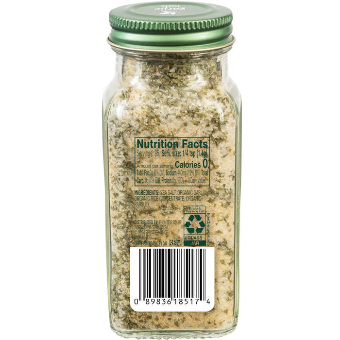 Garlic Sea Salt, Certified Organic, Kosher, 4.70 Oz