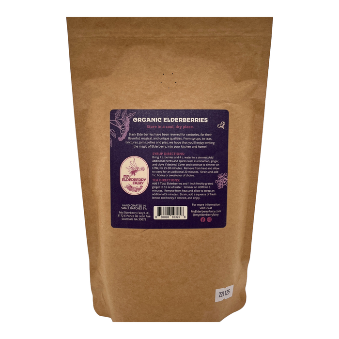 Dried Organic Elderberries (16 oz)