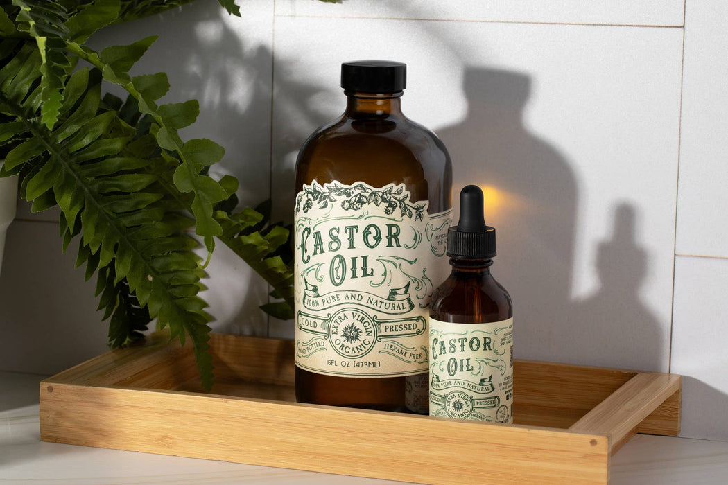 Organic Cold Pressed Castor Oil Hexane Free USA bottled