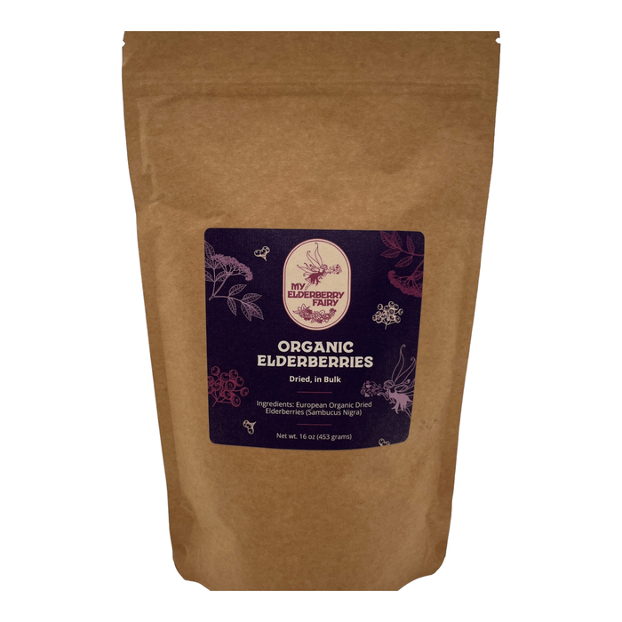 Dried Organic Elderberries (16 oz)